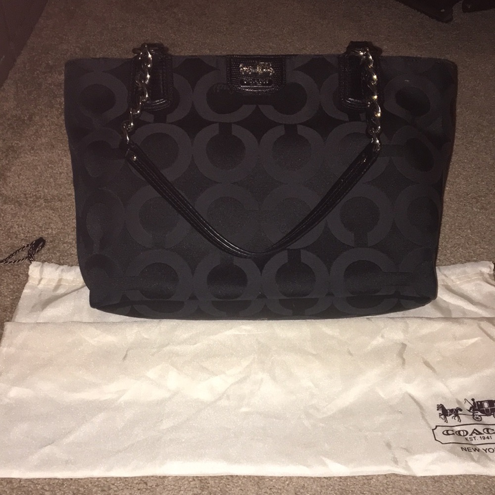 Coach logo cloth medium sized tote